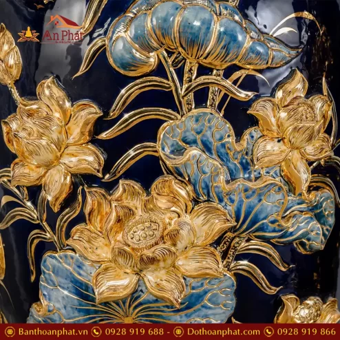 lo loc binh hoa sen ve vang cao cap xanh coban dap noi dt96000002