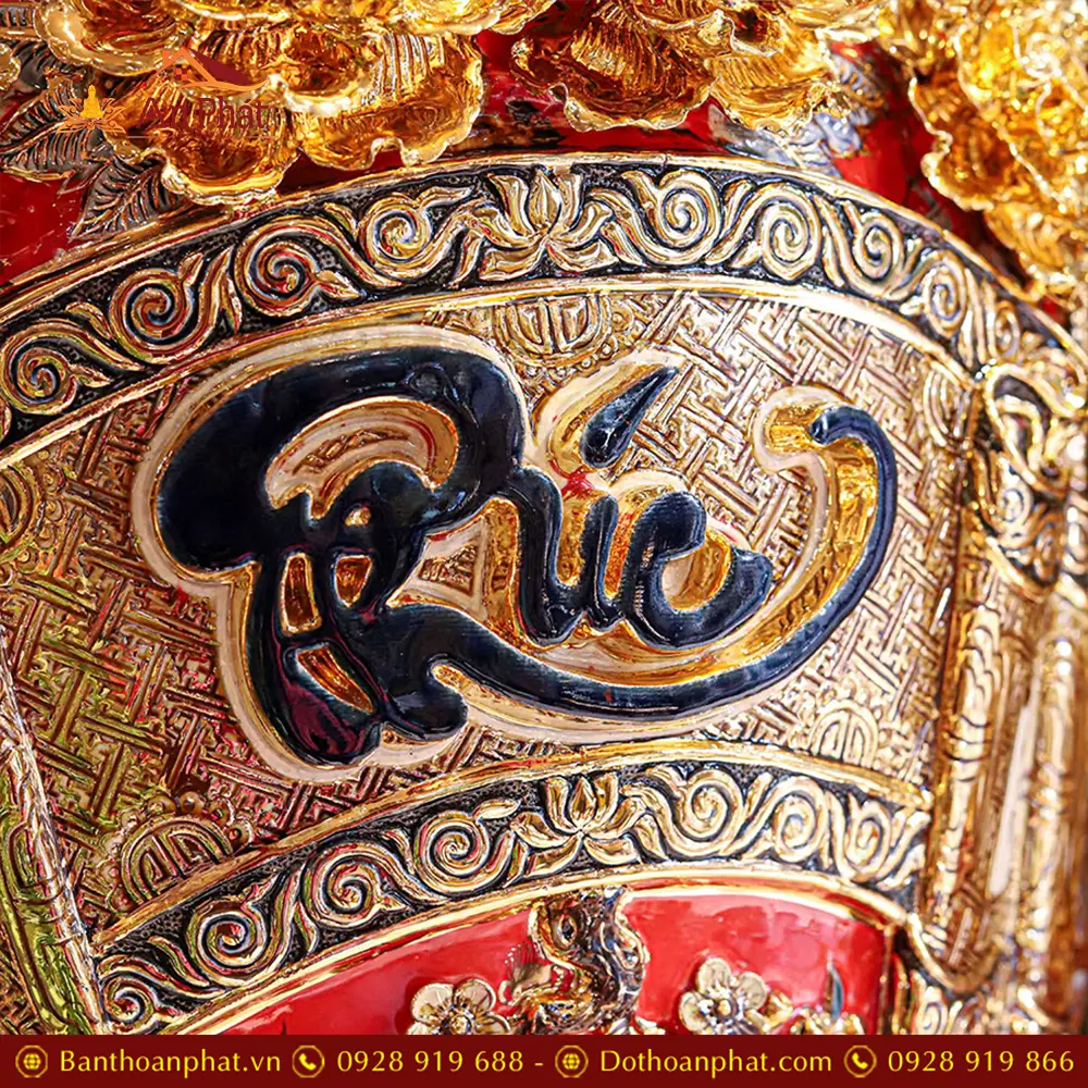 Lộc Bình Cao Cấp Phúc Đức Đắp Nổi Vẽ Vàng Men Màu Đỏ DT948 26 loc binh cao cap phuc duc dap noi ve vang men mau do dt94800007