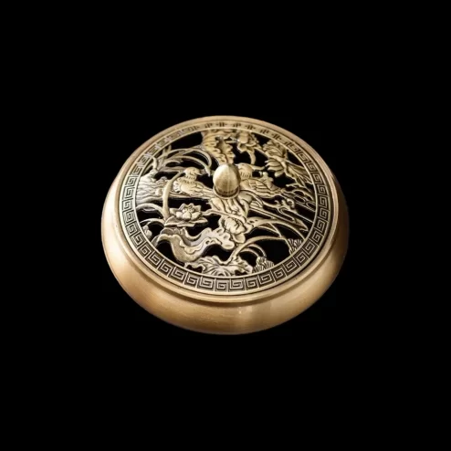 Lư Xông Trầm Bằng Đồng Nắp Hồ Sen Vịt PK9527 An Phát