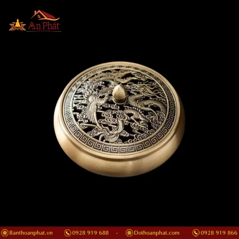 Lư Xông Trầm Bằng Đồng Rồng Phượng PK9526 An Phát