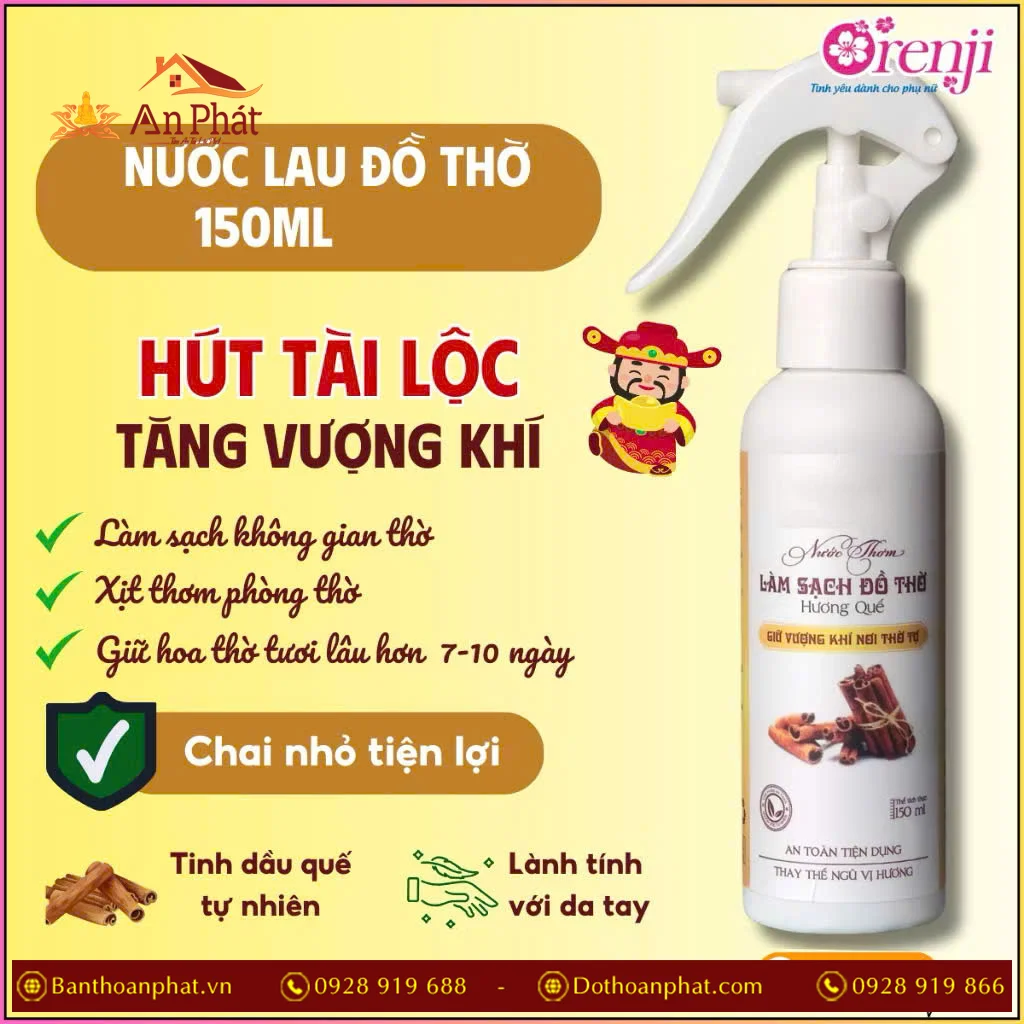 Nước Bao Sái Ban Thờ Hương Quế Hút Tài Lộc PK9533 8 Nước lau bàn thờ hút tài lộc