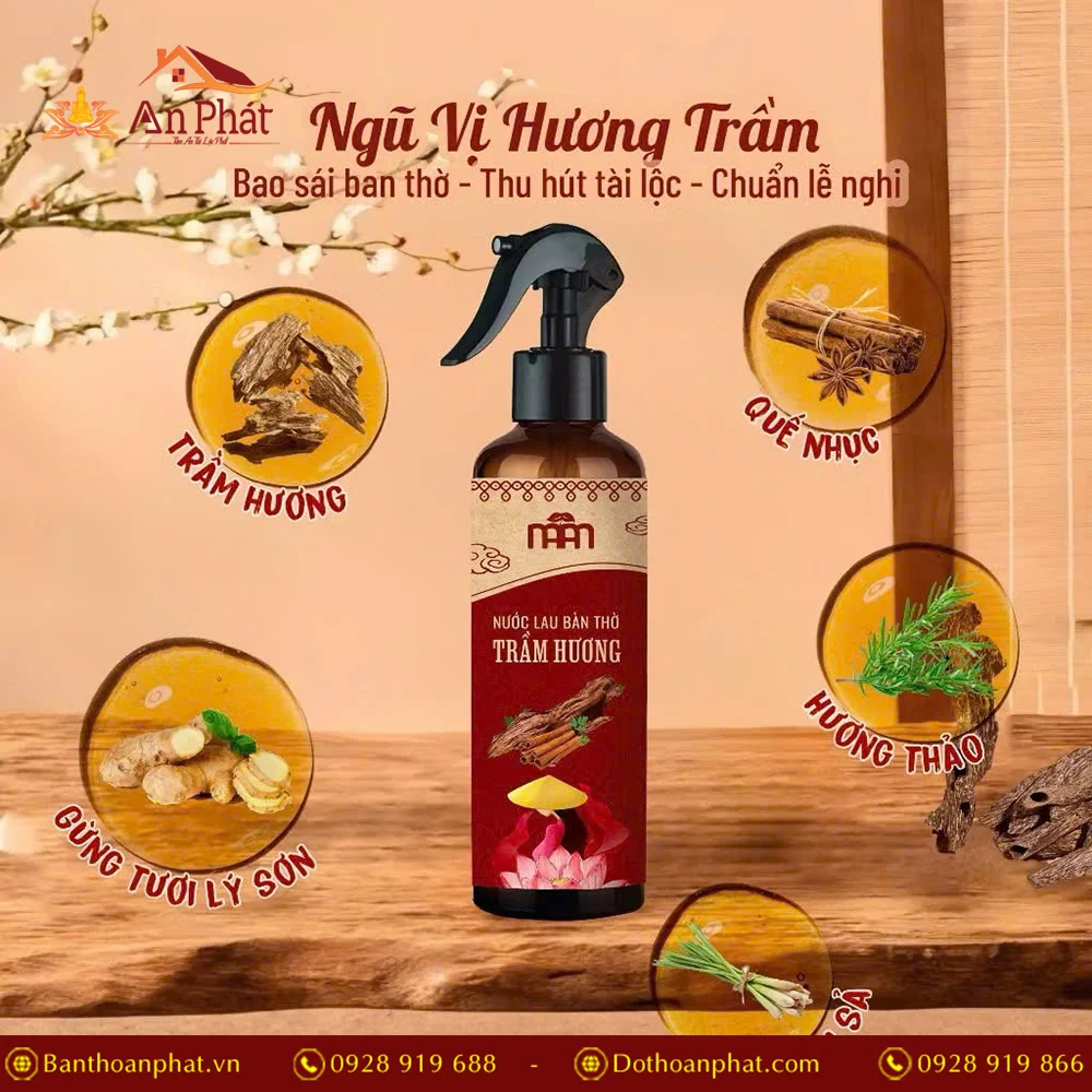 Nước lau bàn thờ Trầm Quế Hút Tài Lộc PK9531 7 Nước lau bàn thờ Trầm Quế Hút Tài Lộc PK9531 An Phát