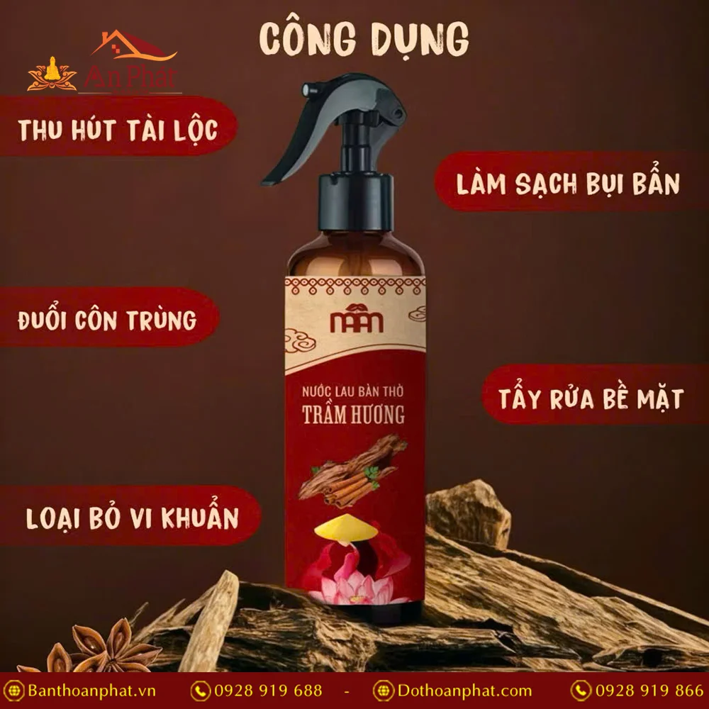 Nước lau bàn thờ Trầm Quế Hút Tài Lộc PK9531 8 Nước lau bàn thờ