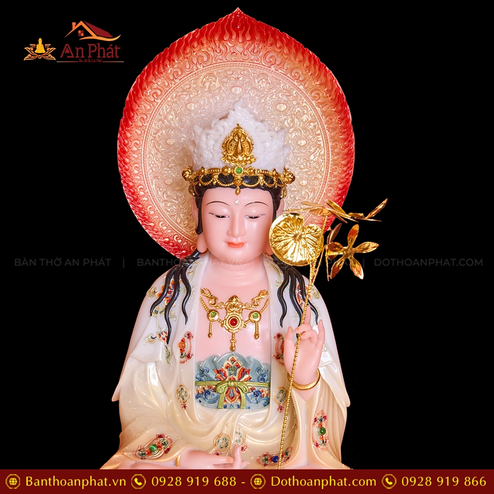 Tượng Đại thế chí bồ tát ngồi đá đẹp