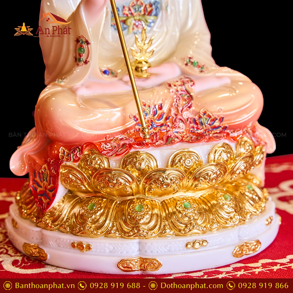 Tuong Dia Tang Toa Dai Sen Cam Loang Dat Vang T2328 6