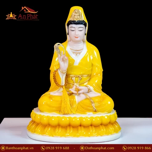 Trang Chủ 63 Tượng Quan Âm Ngồi Đá Thạch Anh màu Hổ Phách T2302