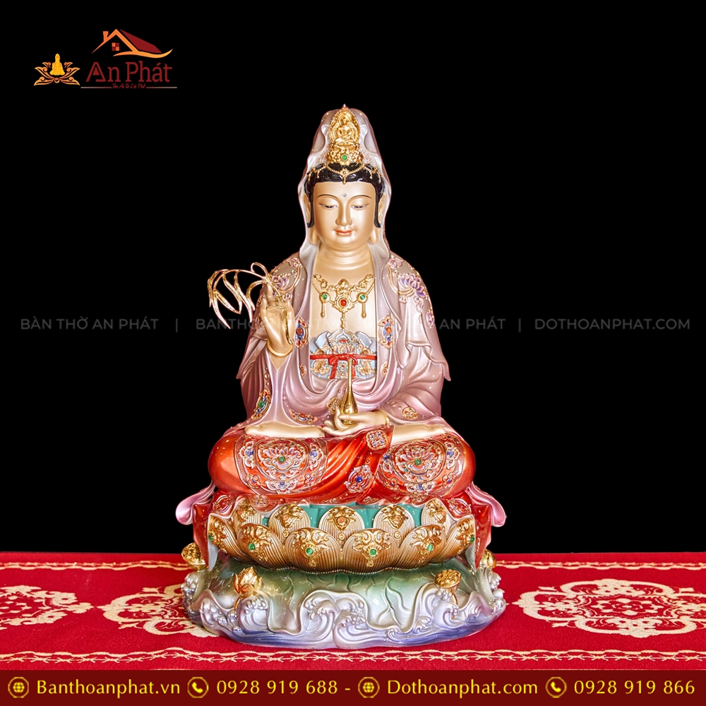 Tượng Phật Bà Quan Âm ngồi bằng đá đẹp