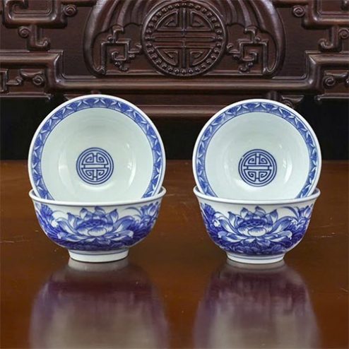 Bát Cơm Thờ Men Lam Bát Tràng Cao Cấp Mẫu Mới DT1018