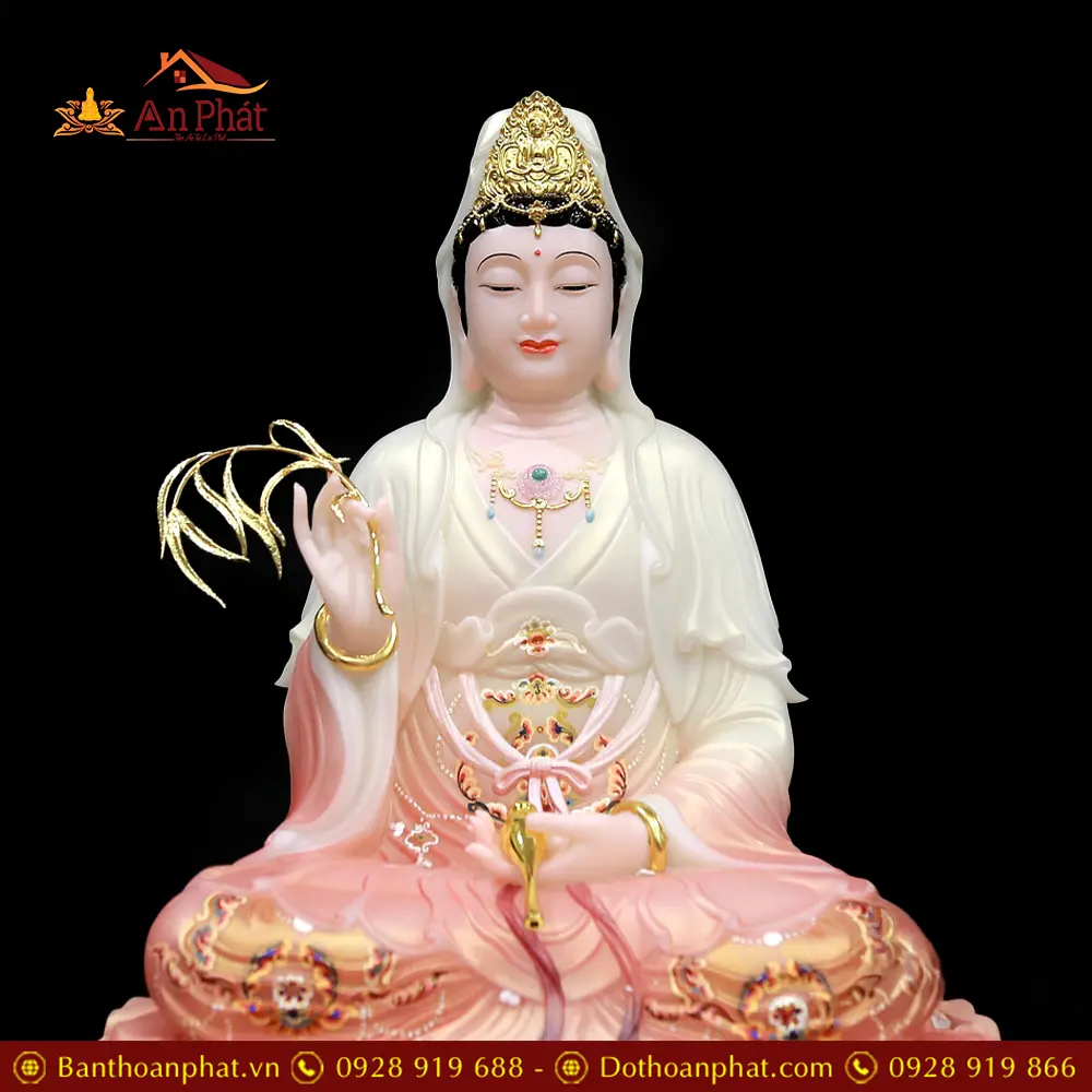 Bộ Tượng Phật Ta Bà Tam Thánh Ngồi Đài Sen Bột Đá Mẫu Phú Quý T2361 28 bo tuong phat ta ba tam thanh ngoi dai sen bot da mau phu quy t236100006