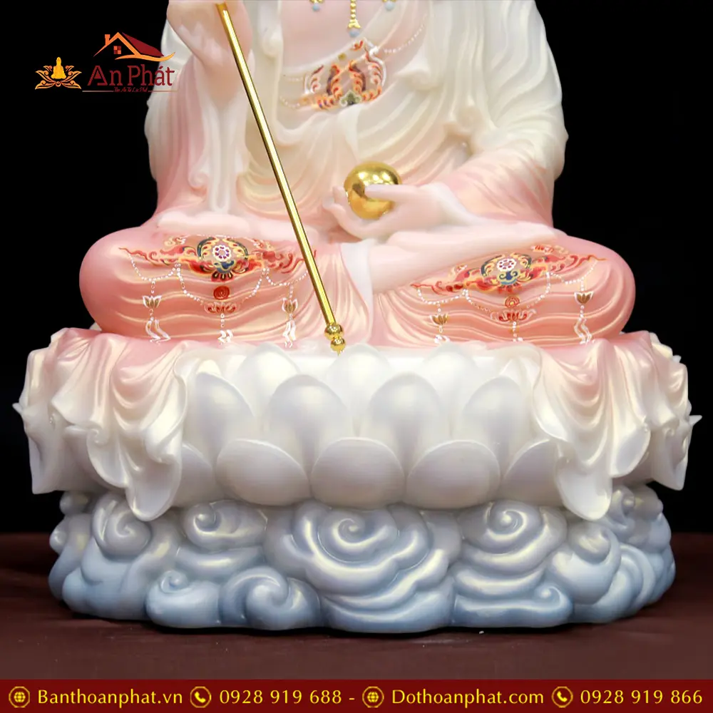 Bộ Tượng Phật Ta Bà Tam Thánh Ngồi Đài Sen Bột Đá Mẫu Phú Quý T2361 32 bo tuong phat ta ba tam thanh ngoi dai sen bot da mau phu quy t236100015