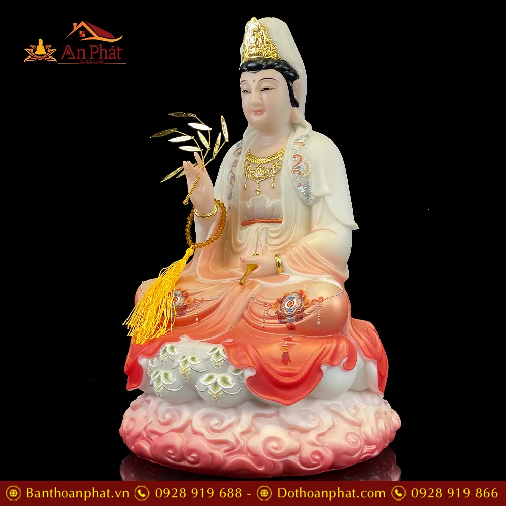 Tượng Ta Bà Tam Thánh Đế Mây Bột Đá Sơn Đỏ Cao Cấp T2366 31 tuong ta ba tam thanh de may bot da son do cao cap t236600006