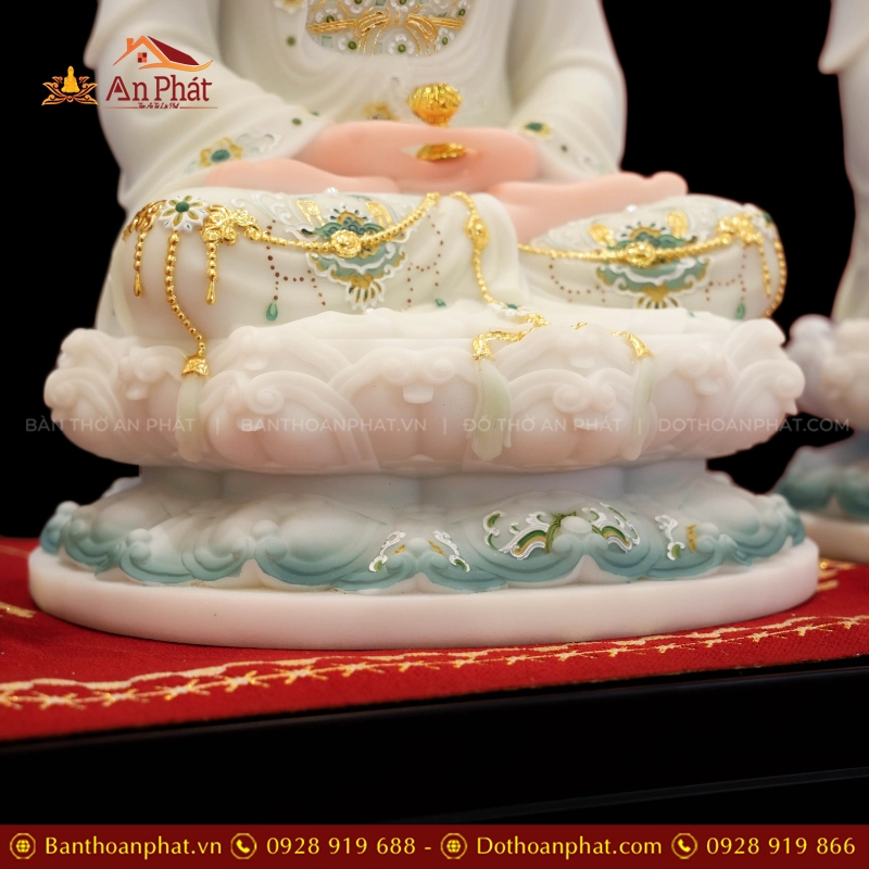 Tôn Tượng Bổn Sư Thích Ca Mâu Ni Tọa Đài Sen Đá Đài Loan Xanh trắng T2389 14 Ton Tuong Bon Su Thich Ca Mau Ni Toa Dai Sen Da Dai Loan Xanh trang T2389 4