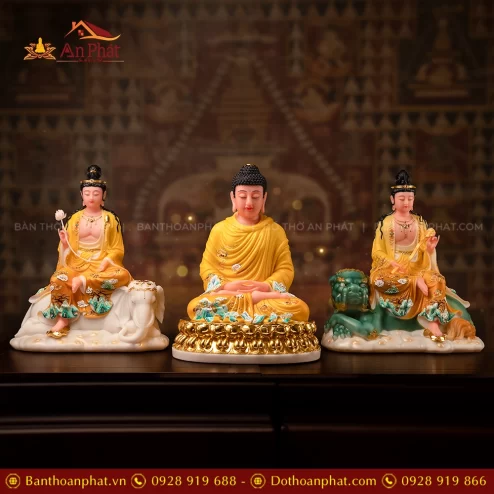 Tôn Tượng Hoa Nghiêm Tam Thánh Thạch Anh Ngọc Liên Hoàng Y T2429