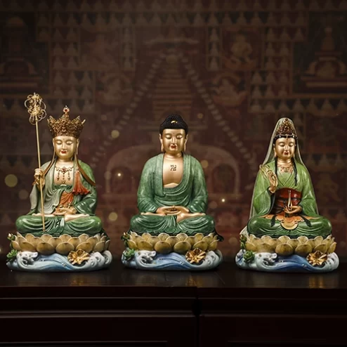 Tôn Tượng Ta Bà Tam Thánh Ngọc Thạch Phủ Đồng Lục Bảo Vân T2426