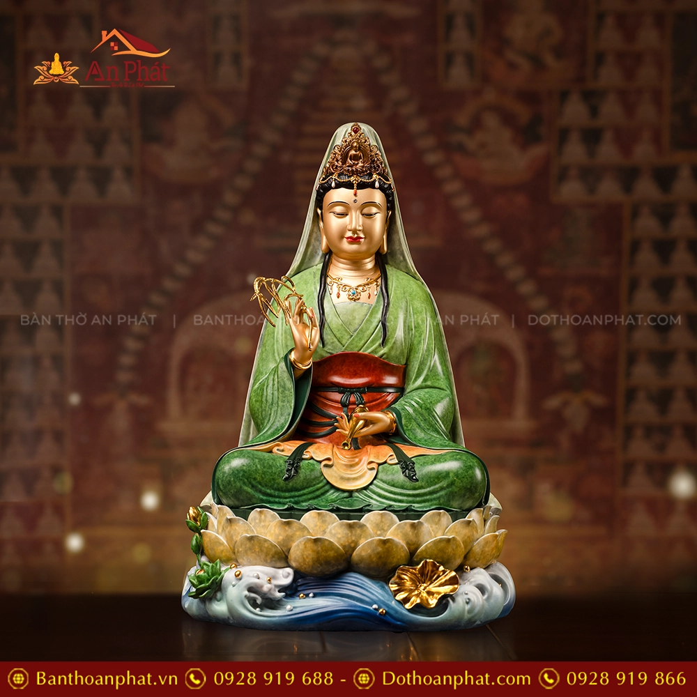 Tượng Phật Bà Quan Âm bằng đồng ngồi đẹp
