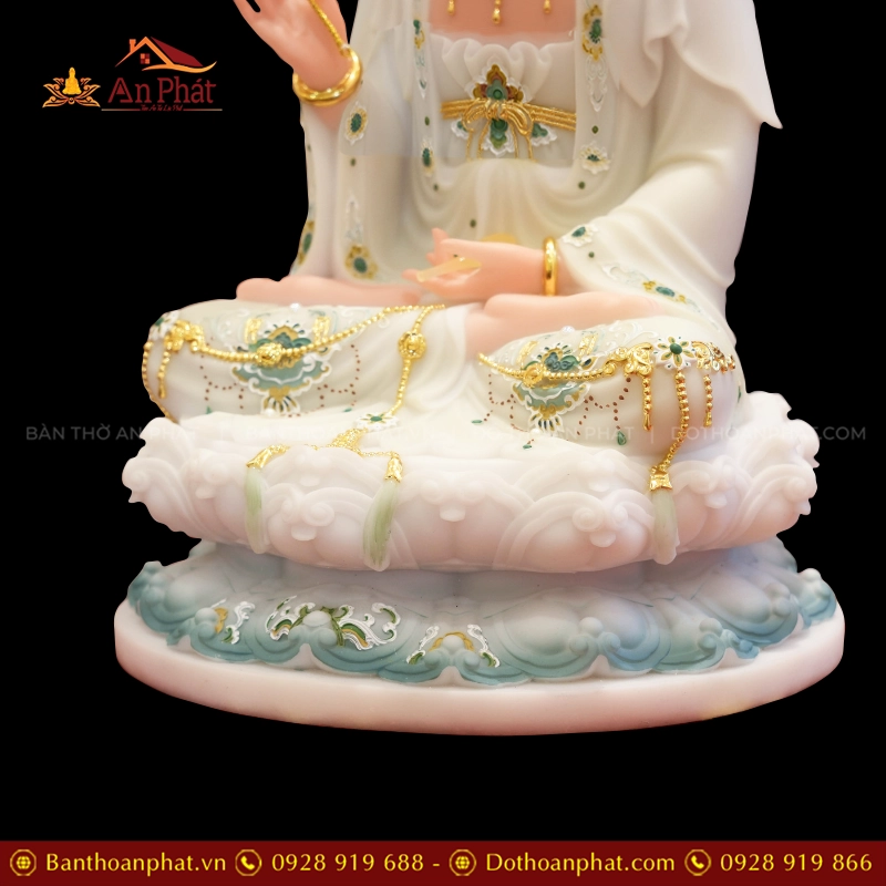 Tôn Tượng Tây Phương Tam Thánh Tọa Đài Sen Đá Đài Loan Xanh trắng T2385 26 Ton Tuong Tay Phuong Tam Thanh Toa Dai Sen Da Dai Loan Xanh trang T2385 7