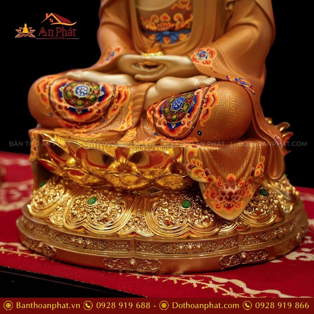 Tuong Bon Su Thich Ca Mau Ni Ngoc Thach Phu Dong Toa Dai Sen vang anh nau T2397 5