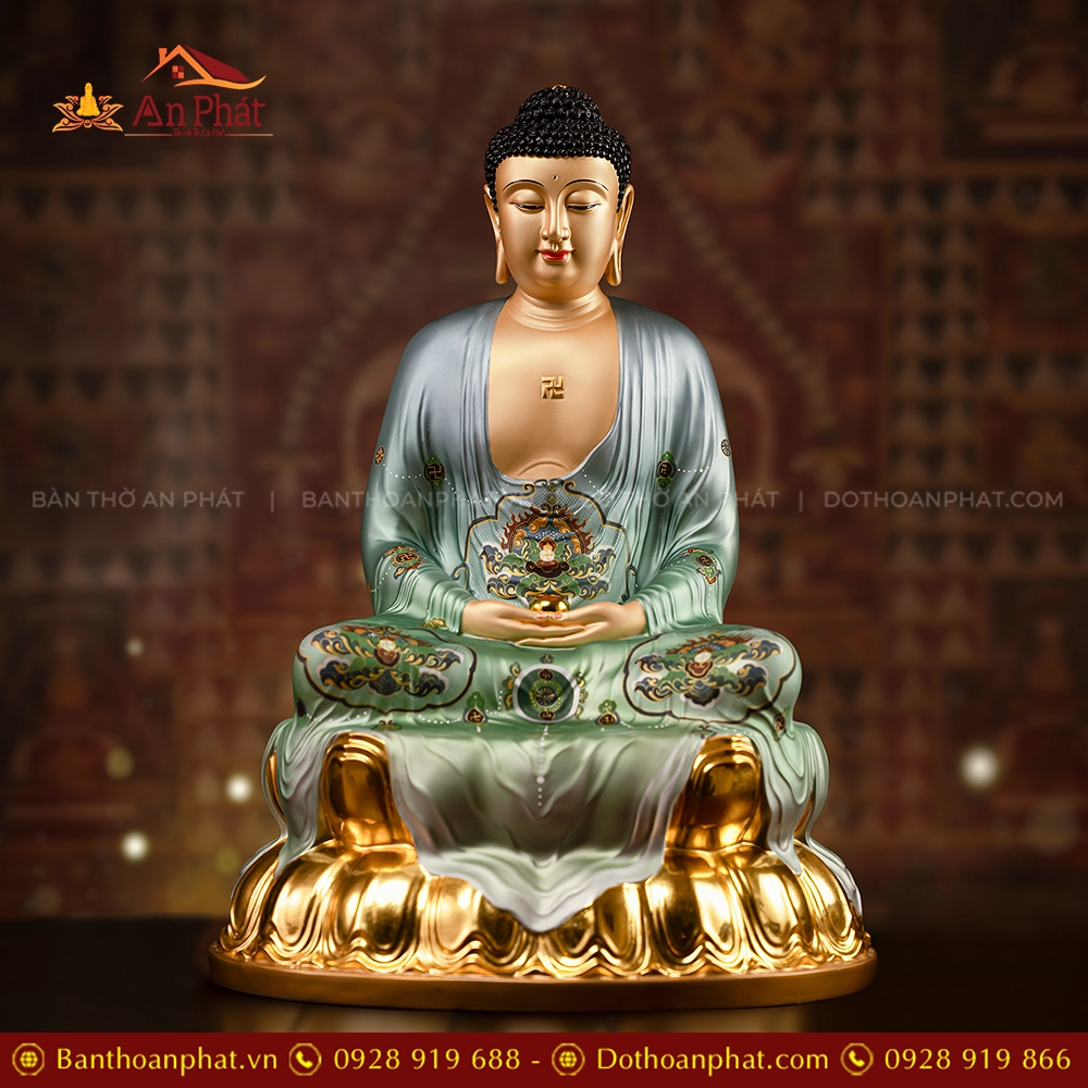 Tượng Bổn Sư Thích Ca Mâu Ni Ngọc Thạch phủ Đồng Thanh Vân T2421