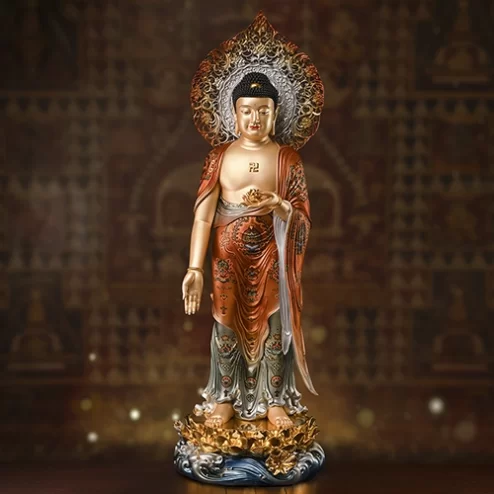 Tượng Bổn sư Thích Ca Mâu Ni Ngọc Thạch phủ Đồng Kim Xích Quang T2422