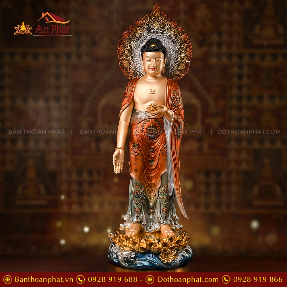 Tượng Bổn sư Thích Ca Mâu Ni Ngọc Thạch phủ Đồng Kim Xích Quang T2422