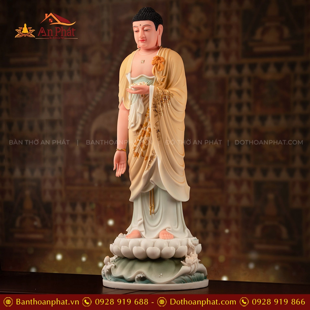 Tượng Phật Thích Ca đứng bằng đồng đẹp