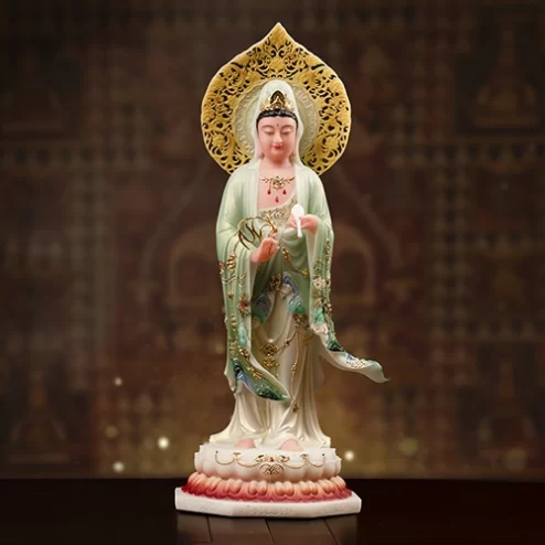 Tượng Quan Âm Thạch Anh Tam Sắc Liên Quang T2405