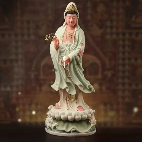 Tượng Quan Âm Thạch Anh Thanh Ngọc Quang T2404