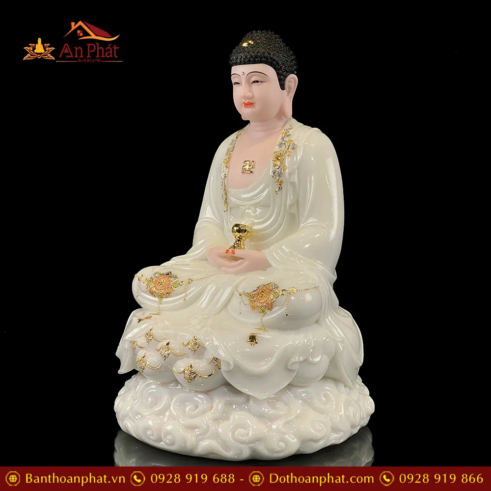 Bộ Tượng Ta Bà Tam Thánh Bằng Bột Đá Trắng Ngồi Đế Mây Cao Cấp T2370 31 bo tuong ta ba tam thanh bang bot da trang ngoi de may cao cap t237000006