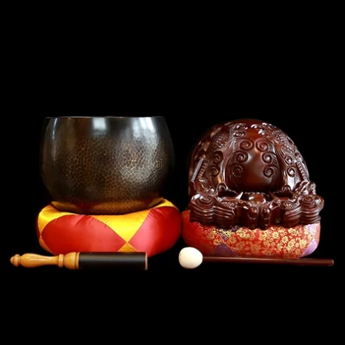 Bộ Chuông Đen Vảy Cá - Mõ Rồng Gỗ cao cấp AK11215