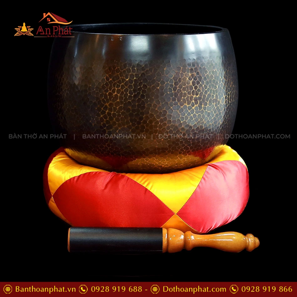 Bộ Chuông Đen Vảy Cá - Mõ Rồng Gỗ cao cấp AK11215 13 Chuông đồng tụng kinh