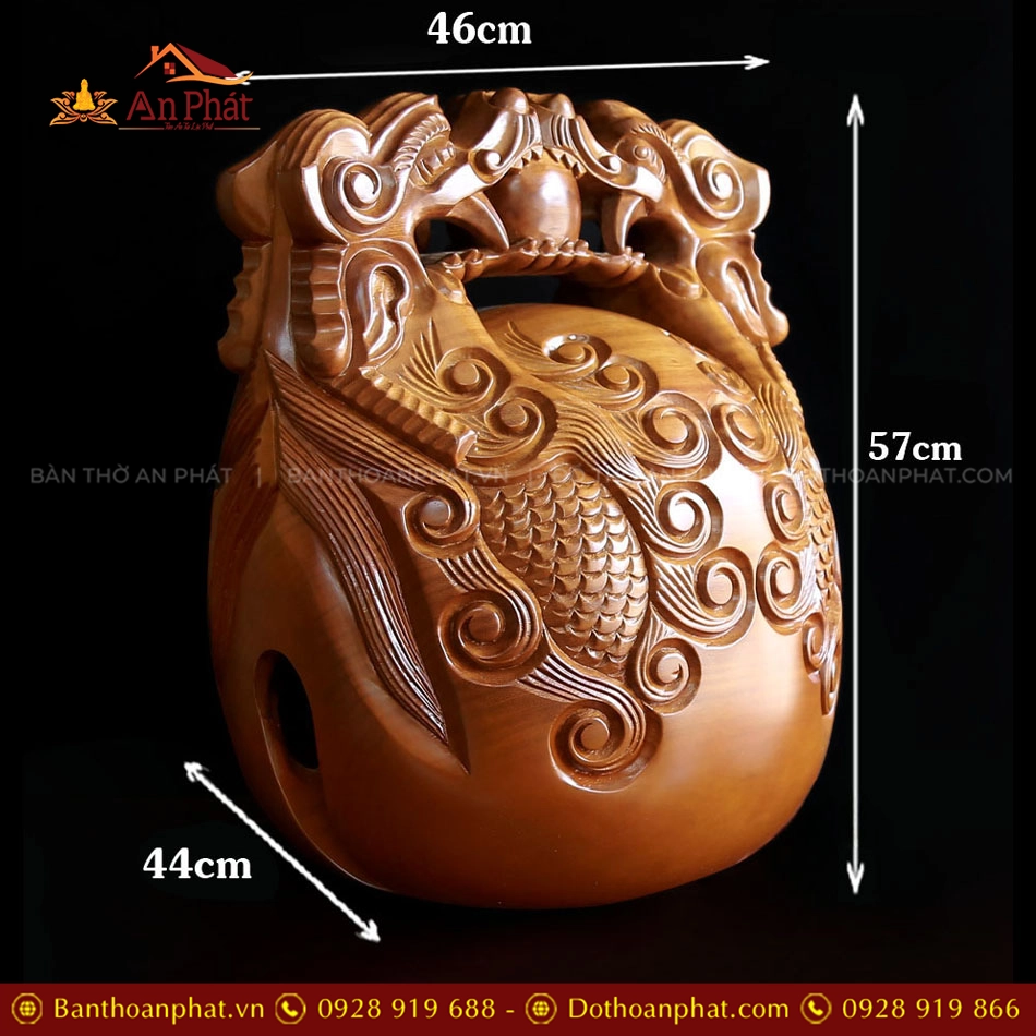 Bộ Chuông Đồng Đen - Mõ Rồng Bằng Gỗ Bưởi nhiều cỡ AK11217 24 Bo Chuong Dong Den Mo Rong Bang Go Buoi nhieu co AK11217 9