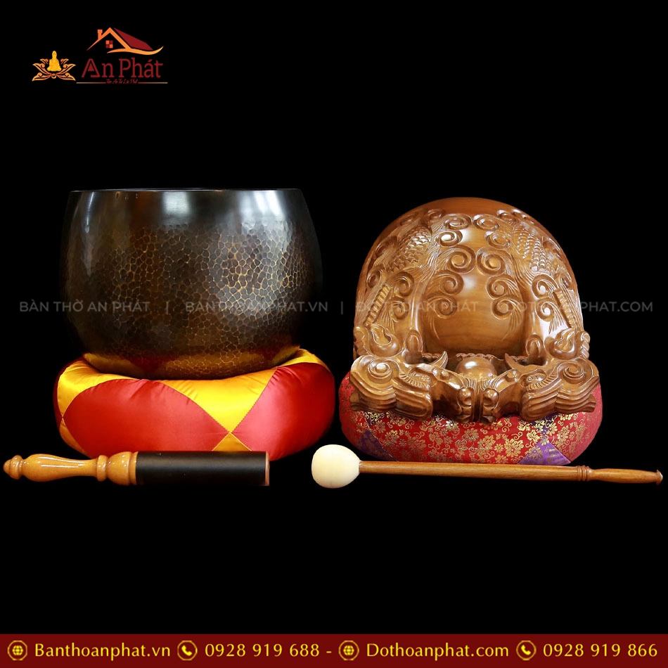 Bộ Chuông Đồng Đen - Mõ Rồng Gỗ tụng kinh Đài Loan AK11219 13 Bộ Chuông Đồng Đen - Mõ Rồng Gỗ tụng kinh Đài Loan AK11219