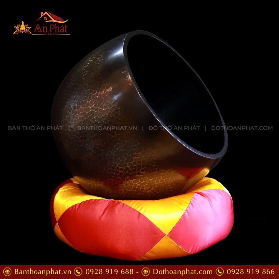 Bộ Chuông Đồng Đen - Mõ Rồng Gỗ tụng kinh Đài Loan AK11219 15 Chuông đồng tụng kinh