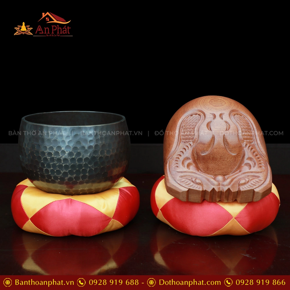 Bộ Chuông Mõ Tụng Kinh Tại Gia Nhiều cỡ AK11204 7 Bộ Chuông Mõ Tụng Kinh Tại Gia Nhiều cỡ AK11204