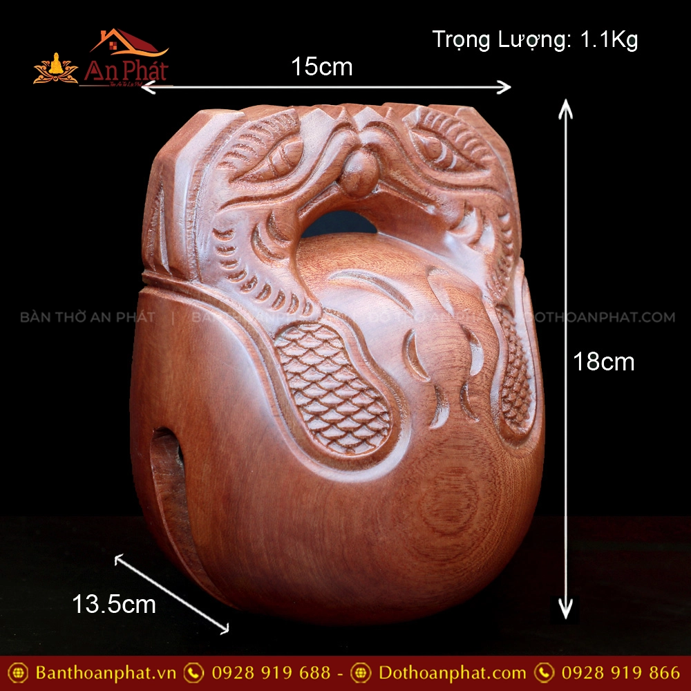 Bộ Chuông Mõ Tụng Kinh Tại Gia Nhiều cỡ AK11204 9 Chuông mõ chùa