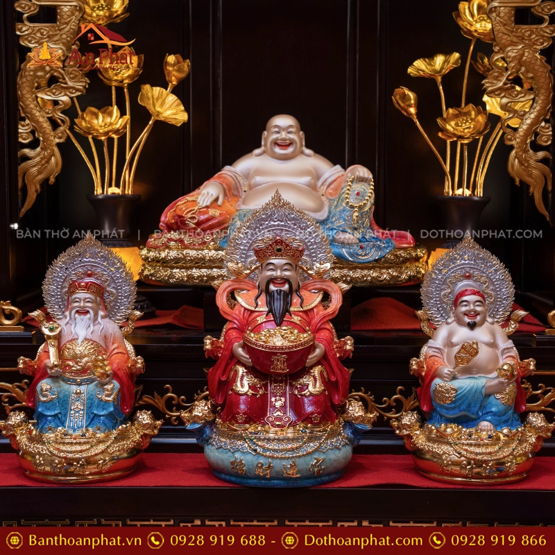 Bộ Tứ Phúc Ngọc Thạch Phủ Đồng Ngũ Sắc Ánh Vàng T2529 9 Bộ Tứ Phúc Ngọc Thạch Phủ Đồng Ngũ Sắc Ánh Vàng T2529