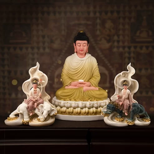 Tôn Tượng Hoa Nghiêm Tam Thánh Thạch Anh Hồng Bảo Vân T2434