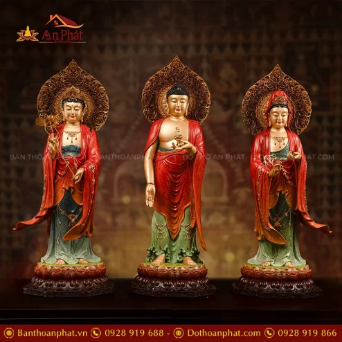 Tôn Tượng Tây Phương Tam Thánh Ngọc Thạch phủ Đồng Cổ Vân T2440