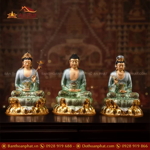 Tôn Tượng Tây Phương Tam Thánh Ngọc Thạch phủ Đồng Thanh Vân T2441