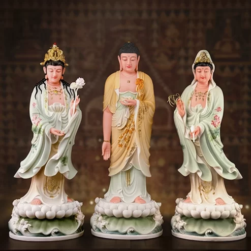 Tôn Tượng Tây Phương Tam Thánh Thạch Anh Thanh Ngọc Quang T2436