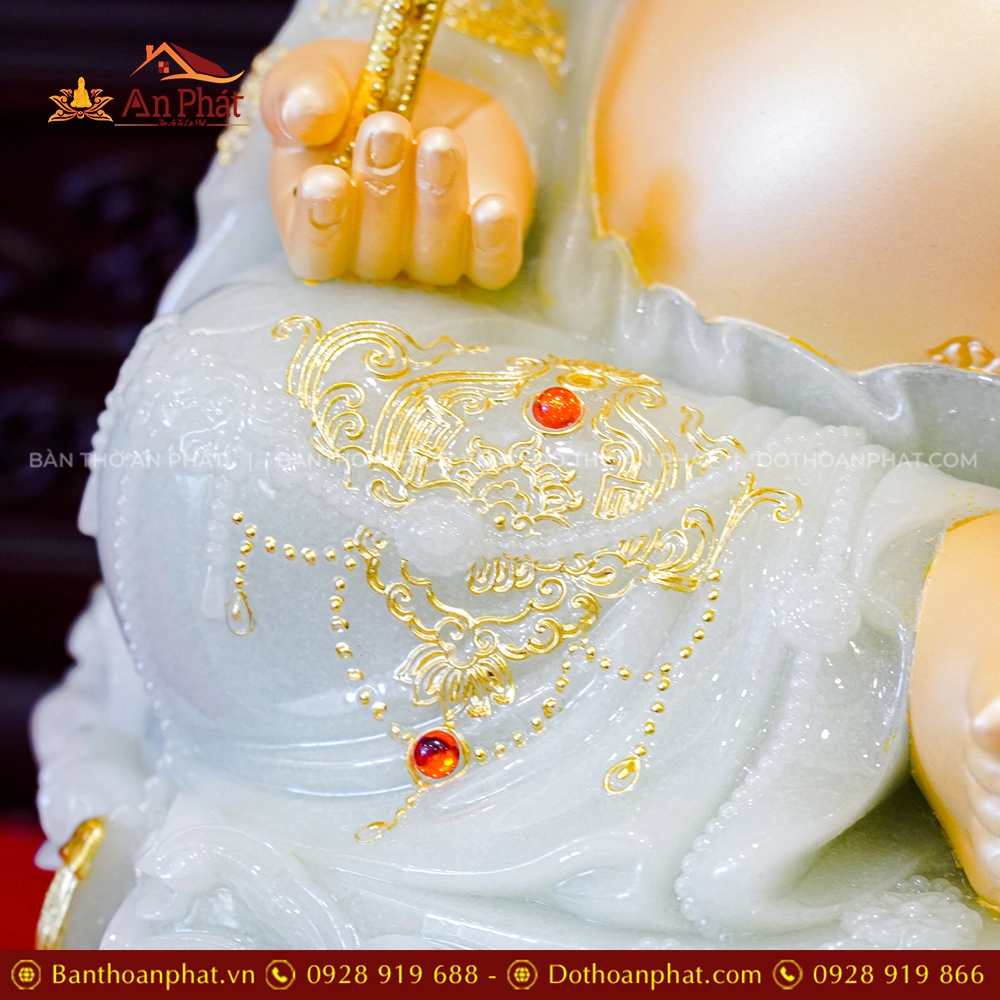 Tượng Bồ Tát Di Lặc Tọa Đài Sen Ngọc Thạch Phủ Đồng Hào Quang T2556 16 Tuong Bo Tat Di Lac Toa Dai Sen Ngoc Thach Phu Dong Hao Quang T2556 5