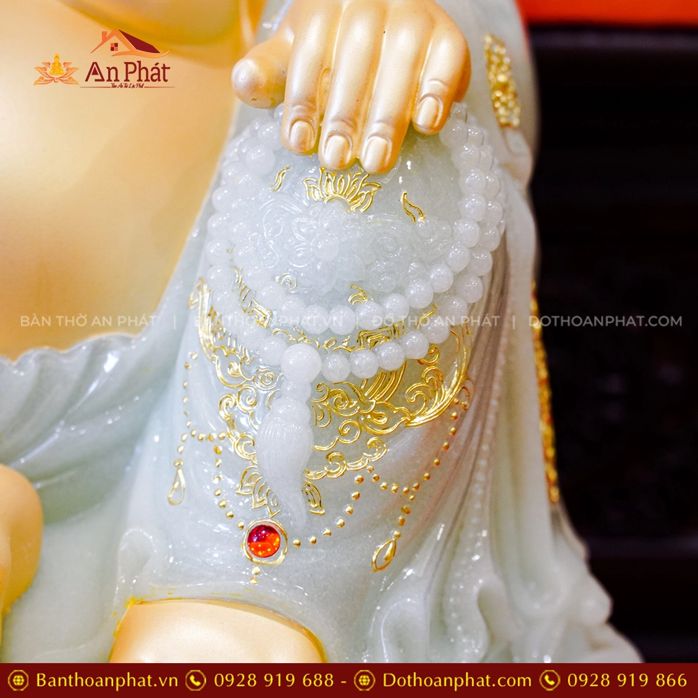 Tượng Bồ Tát Di Lặc Tọa Đài Sen Ngọc Thạch Phủ Đồng Hào Quang T2556 17 Tuong Bo Tat Di Lac Toa Dai Sen Ngoc Thach Phu Dong Hao Quang T2556 6