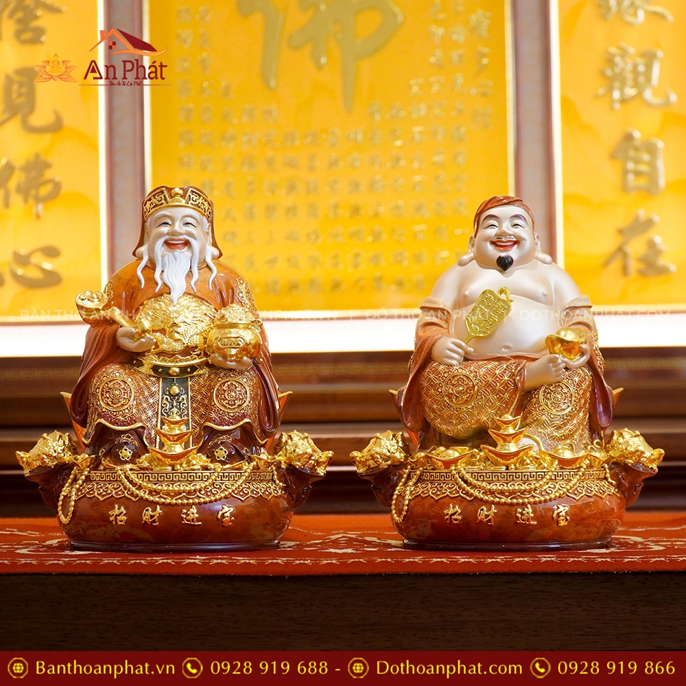 Tượng Tài Địa Ngồi Đồng Dát Vàng T2499 19 Tượng Tài Địa Ngồi Đồng Dát Vàng T2499