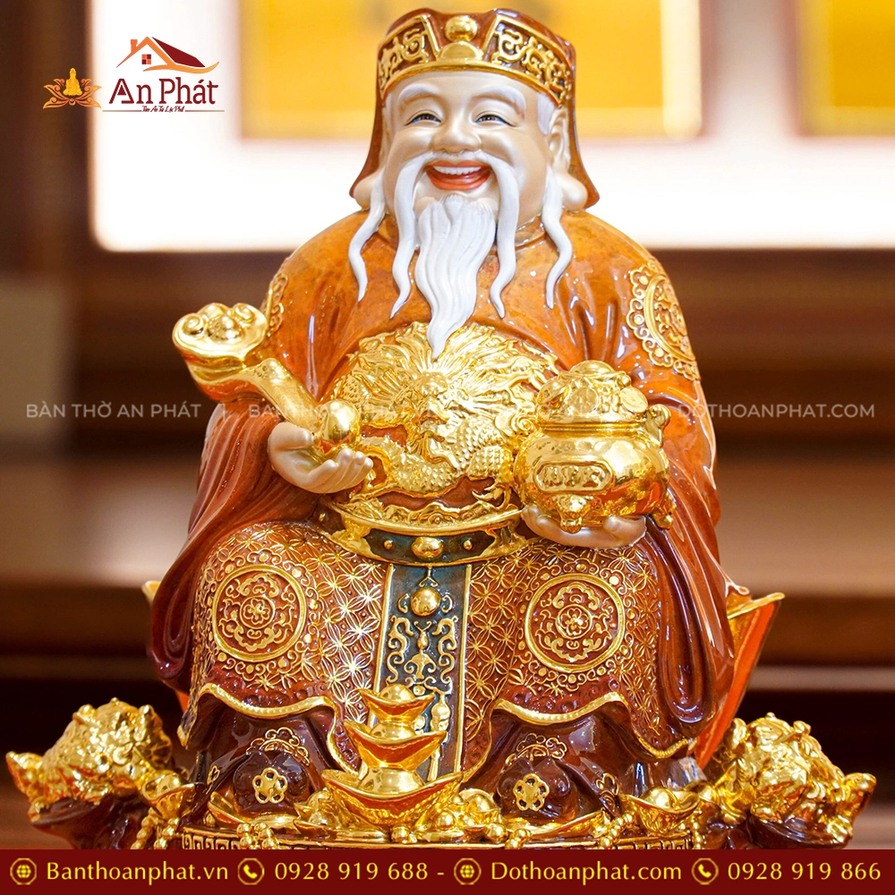 Tượng Tài Địa Ngồi Đồng Dát Vàng T2499 23 Tuong Tai Dia Ngoi Dong Dat Vang T2499 6