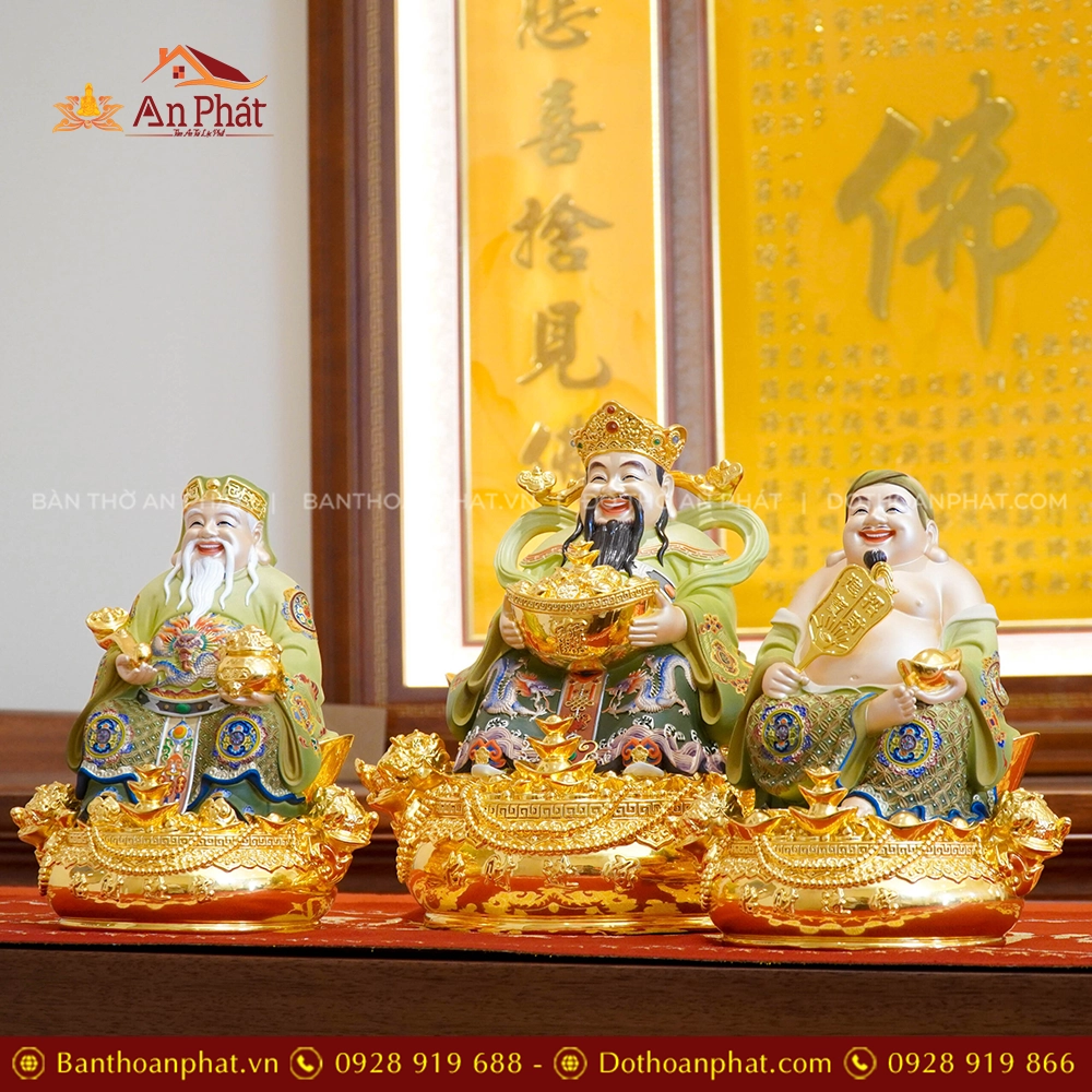 Tượng Tài Địa Ngồi Đồng Dát Vàng T2502 15 Tượng Tài Địa Ngồi Đồng Dát Vàng T2502