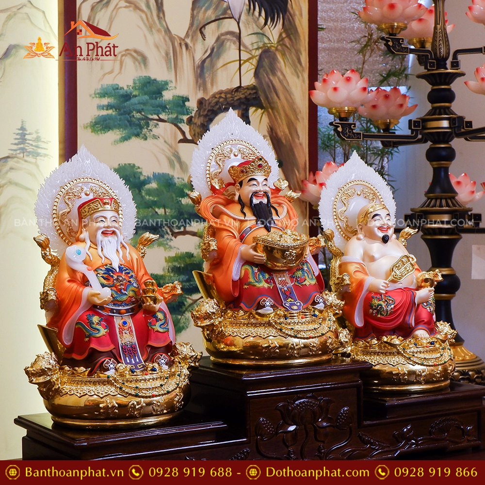 Tượng Tài Địa Song Long Ngọc Thạch Phủ Đồng Dát Vàng T2520 19 Tượng Thần tài Thổ địa đẹp