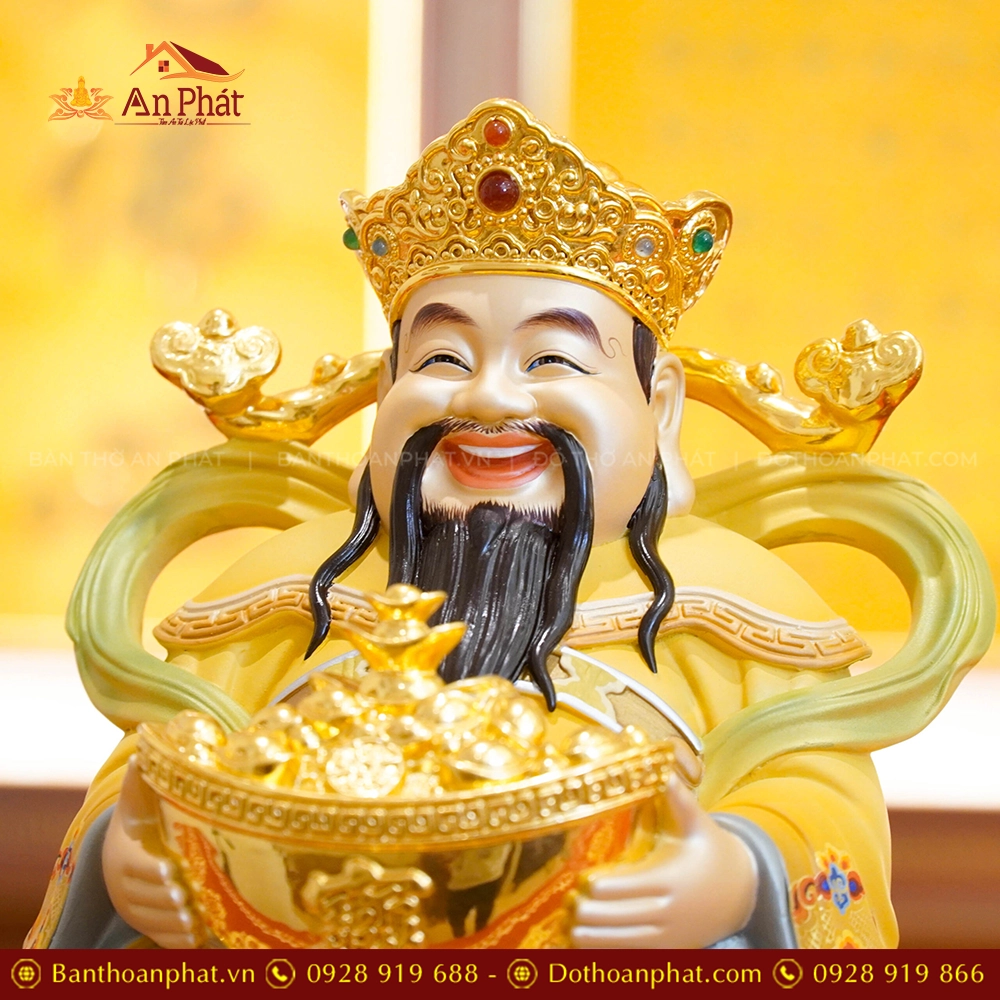Tượng Thần Tiền Quan Lộc Ngồi Đồng Dát Vàng 2477 20 Tuong Than Tien Quan Loc Ngoi Dong Dat Vang 2477 5