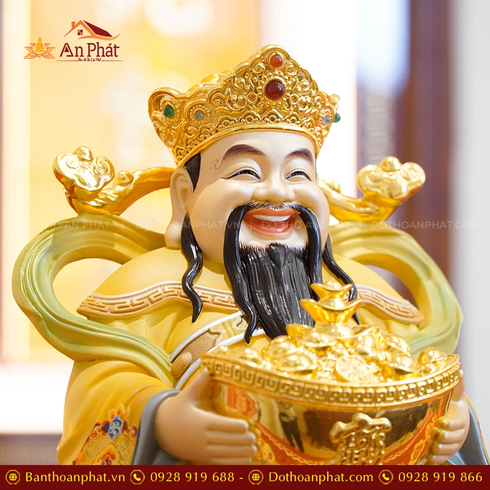 Tượng Thần Tiền Quan Lộc Ngồi Đồng Dát Vàng 2477 21 Tuong Than Tien Quan Loc Ngoi Dong Dat Vang 2477 6