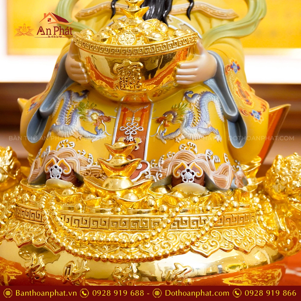 Tượng Thần Tiền Quan Lộc Ngồi Đồng Dát Vàng 2477 22 Tuong Than Tien Quan Loc Ngoi Dong Dat Vang 2477 7