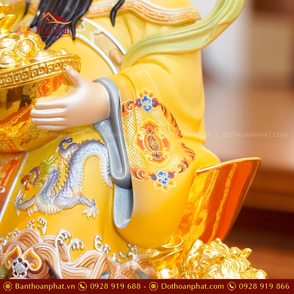 Tượng Thần Tiền Quan Lộc Ngồi Đồng Dát Vàng 2477 23 Tuong Than Tien Quan Loc Ngoi Dong Dat Vang 2477 8